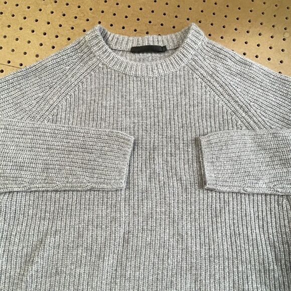 NWOT Jenni Kayne Sweater Womens Large Gray Pure Cashmere Fisherman Crewneck Knit - Picture 3 of 8